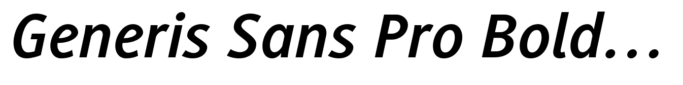 Generis Sans Pro Bold Italic